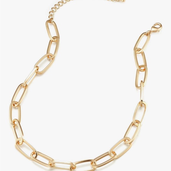 Chunky Paperclip Chain Link Necklace - Picture 2 of 3